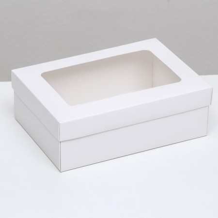 The box is folding, the lid is, with the window, white, 24 x 17 x 8 cm