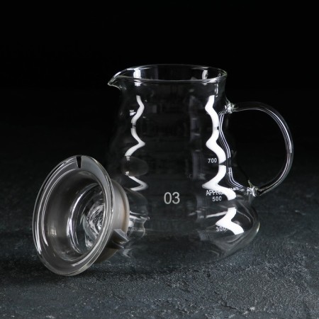 Glass teapot with a breeze cover, 700 ml-1