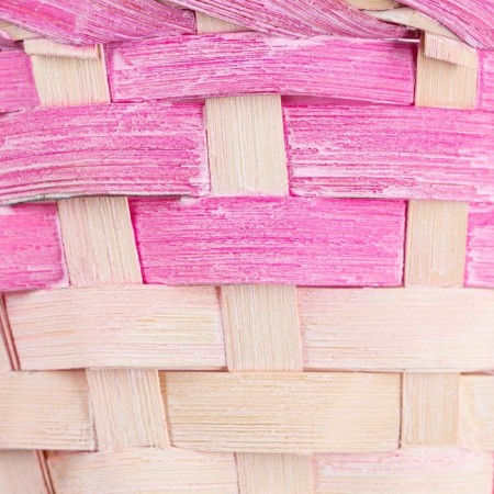 Wicker basket 13x9.5/28 cm, pink, bamboo-3