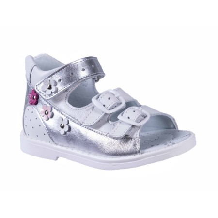 Baby sandals, size 30, silver color