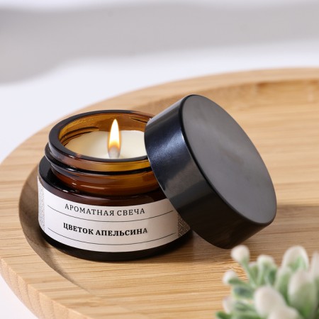 Aromatic candle in the jar "Orange flower", soy wax, 12 g