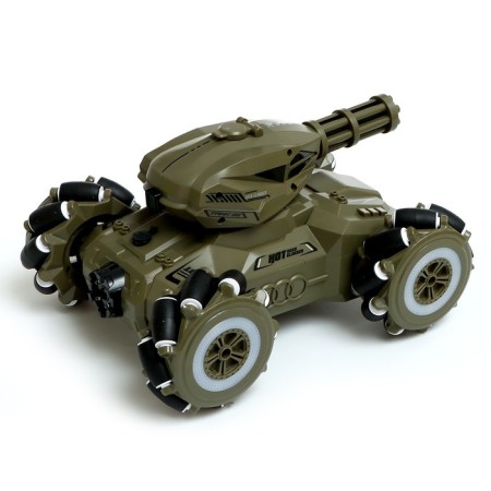 The radio -controlled “fighter” tank works on the battery, shoots hydrogel bullets, green color-2