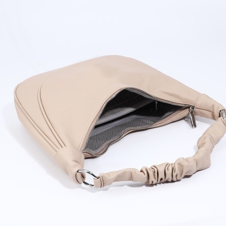 Lurch bag with lightning, external pocket, long belt, beige color-6