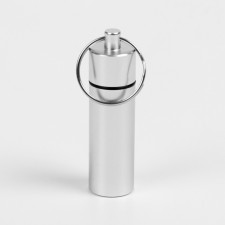 Waterproof keychain-container for trifles, silver, 6 cm