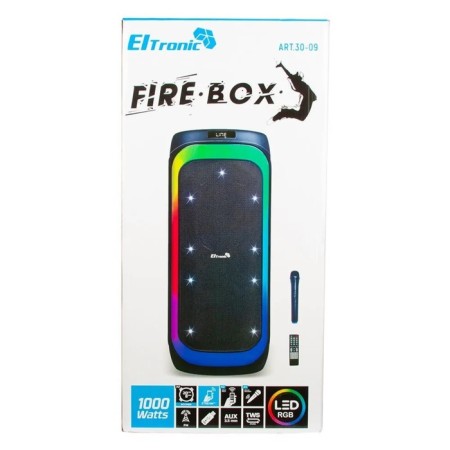 Portable karaoke system Eltronic Fire Box 1000 (30-09), 100 W, TWS, AUX, USB, BT, Black-9