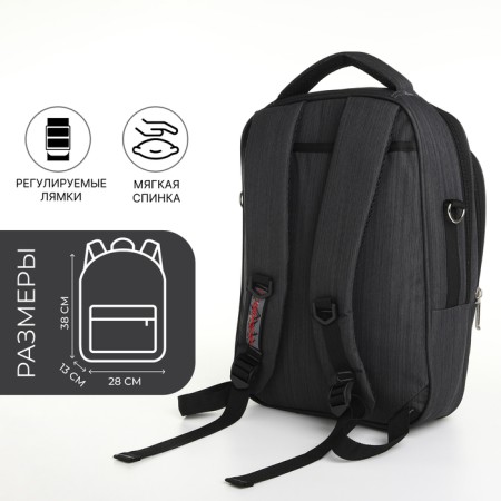 Backpack - male bag, textiles, gray color-2