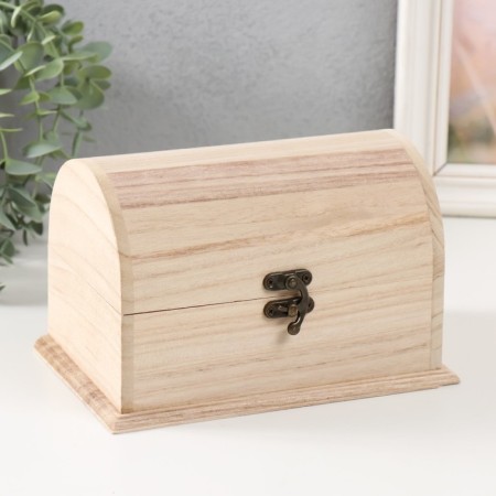 Casket Wood for painting "chest" Castle hook 18x12x12 cm