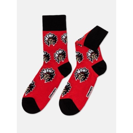 Male cotton socks Diwari Happy "Indians", size 29, red color-1