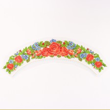 Thermalrotransfer, red and blue flowers, set of 10 pcs.