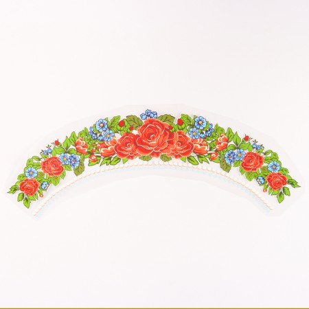 Thermalrotransfer, red and blue flowers, set of 10 pcs.