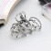 Hair crab "Candy" hearts, 6 cm, silver