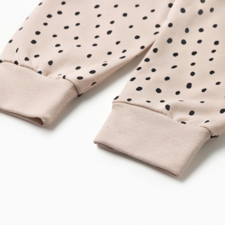 Set: Jumper with zipper and pants crumb I "Kisa", height 68-74 cm, beige-7