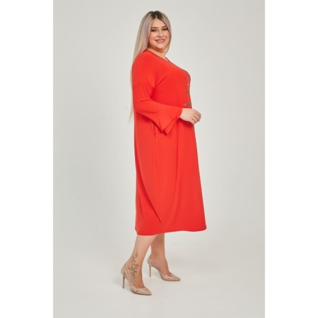 Women's dress, size 58, red color-3