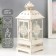 Climber Metal, glass "Lantern - Round Flower" White with a patina 12.5x12.5x30cm