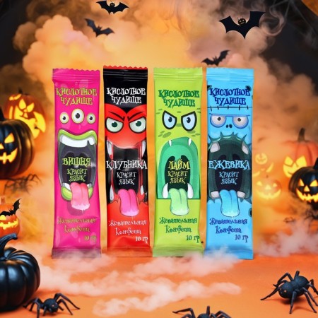 Chewing candy "acid monster" acidic, taste of assortment, 10 g