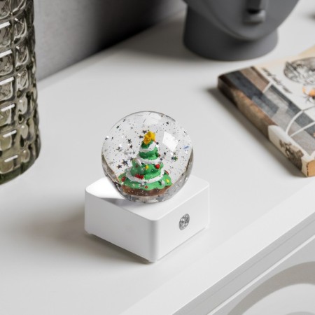 LED figure "Ball with a Christmas tree" 10 × 14.3 × 10 cm, plastic, usb, glow warm white-1