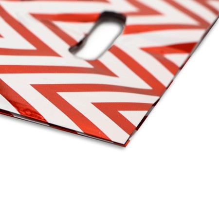 Gift, metallized package, "zig-zag" red 17x25 cm, 20 microns 10 pcs set-2