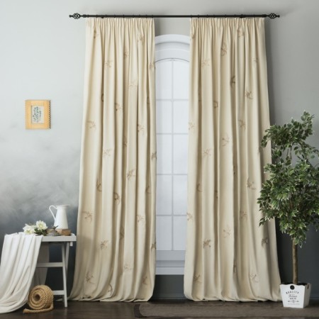 Set of curtains "Liberty", size 145 x 270 cm - 2 pcs, cream