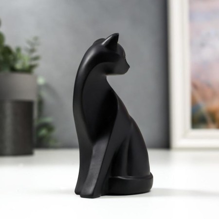 Polystone souvenir "Black cat with golden ears" 12.7x7.7x4.3 cm-1