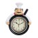 Wall clock, series: kitchen, "cook with a pan", discrete move, 26.5 x 20 cm