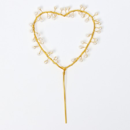 Topper "Heart with beads", color gold