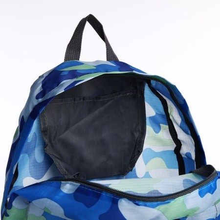A backpack with a zipper, the color is blue/blue-6