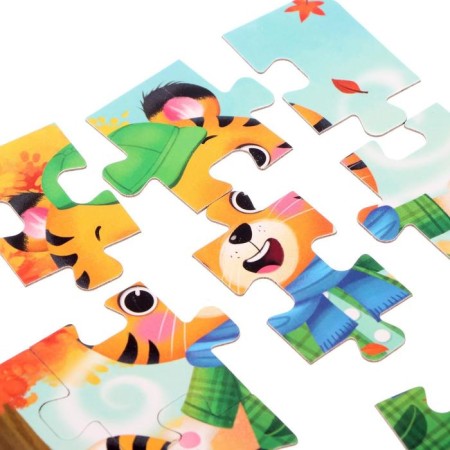 Puzzles 4 in 1 "From winter to summer", 4, 6, 9, 12 elements-2