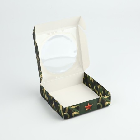 Box for Makarun with low sides "February 23", 11 x 11 x 3 cm-1