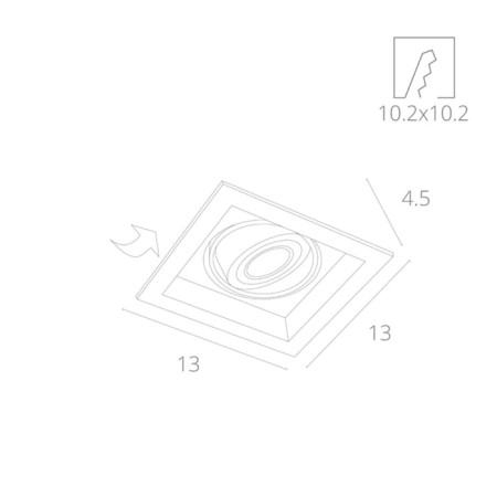 Pointed-built lamp Arte Lamp Canis A6661PL-1WH, GU10, 50 W, 13x13x4.5 cm, white-2
