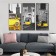Sticker Plastic Interior triptych "yellow transport" set 3 sheets 29.5x61 cm