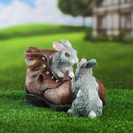 Figure pot "Bashmak with bunnies" 26x12x15cm-1
