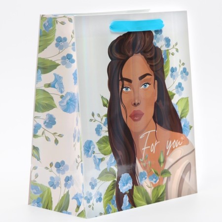 Gift package laminated, packaging, “for you”, rainbow holography, ml 23 x 27 x 11.5 cm-1