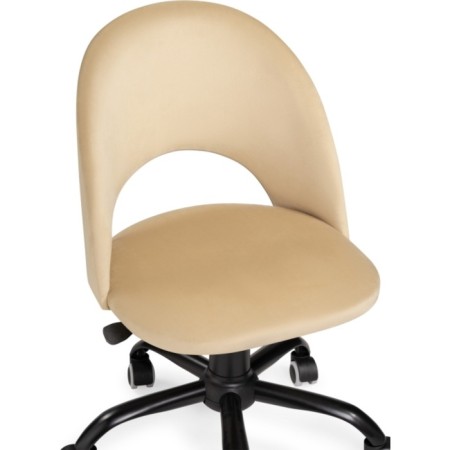 Computer chair Irre Metal/velor, black/beige 56x60x87 cm-4