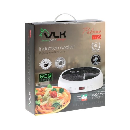 Induction tile VLK Palermo 7728, 2000 watts, 1 burner, timer, white-3