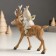 Souvenir Polystone "Baby-Angel in a gray outfit, riding on a deer" 5.5x14x14.5 cm