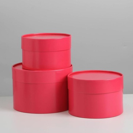 Set of hats 3 in 1 raspberry, gift packaging, 16 x 10, 14 x 9, 13 x 8.5 cm-1