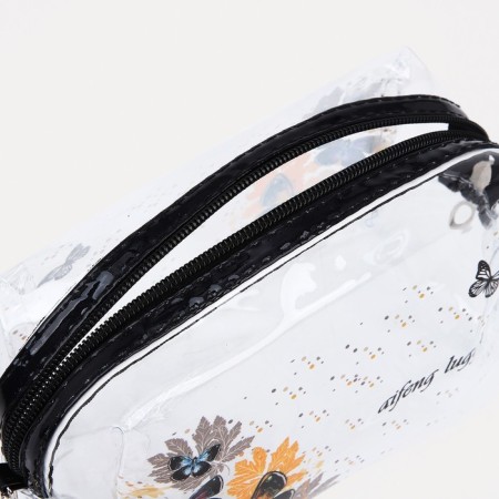 Cosmetic bag with lightning, black color-2