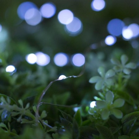 Garland “thread” 10 m dew, IP44, silver thread, 100 led, white glow, 2 modes, solar battery-3