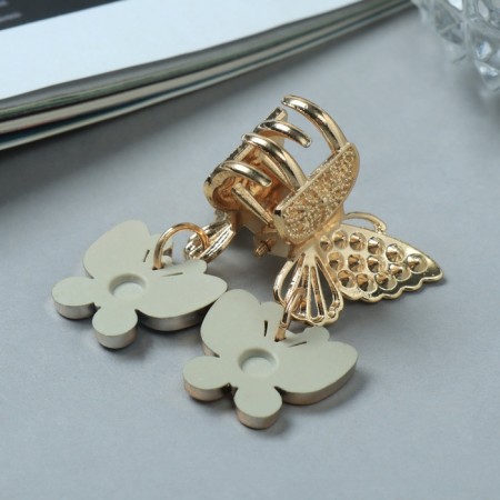 Hair crab "Milad" butterflies, 2.5 cm, gold-1