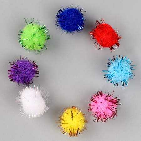 A set of textile parts for the decor "bombs" 20 pcs. set, size 1 pc. 1.8 cm, color mix-2