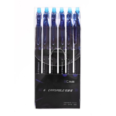 Pen gel automatic erased ink, 0.5 mm, blue rod, razin. Keep., Black case 10717