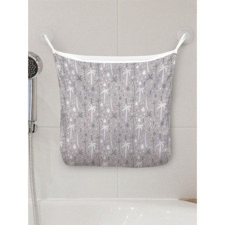 Organizer in a bath on suction cups "Gray Palmas", for storing toys and trifles, size 33x39 cm