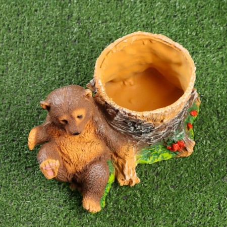 Figure Kashpo "Bear at the stump", 13x25cm-4