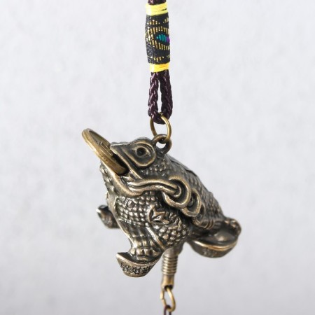 Wind Music Metal "Cash toad on Coins" 5 bells 41x6 cm-1