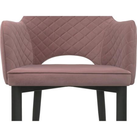 Metal frame chair Vener Metal/velor, black/pink 55x59x86 cm-7