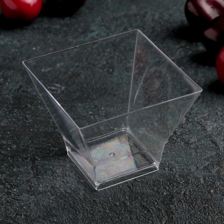 Plastic disposable form for bundles "Pagoda", 120 ml, 6.7 × 6.7 cm, the color is transparent