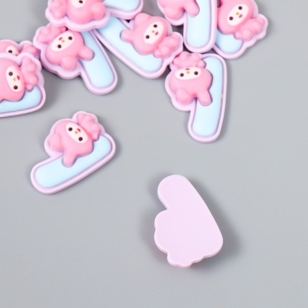 Decor for creativity "Number 1 with an animal" set 10 pcs 2.4x1.6 cm-1