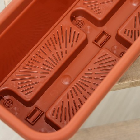 Balcony box with pallet 60 cm, terracotta color-3