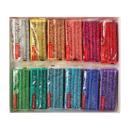 Plasticine 12 colors, 216 g, Erichkrause "Jolly Friends Pastel", with a stack, in cardboard packaging-2