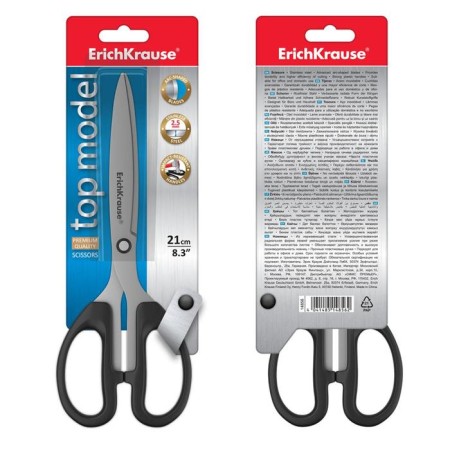 Scissors Erichkrause Top Model, 21 cm, blister, increased thickness of blades, black-3